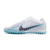 Nike Zoom Mercurial Vapor 15 Elite White Blue and Pink Turf TF Football Boot