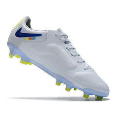 Chuteira Nike Tiempo 9 Legend FG Branca e Azul - VN Esportes