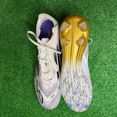 Adidas F50 Elite White Black and Gold Firm Ground FG Football Boot Size 42