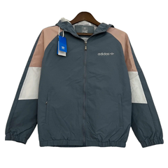 Adidas Gray Pink and White Windbreaker Jacket