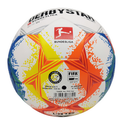Balón de fútbol Derbystar Brilliant APS Bundesliga 22-23 blanco, naranja, azul y amarillo
