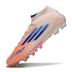 Botas de fútbol Adidas F50 Elite de corte medio, color naranja, Sparkfusion Pack, para terreno firme FG