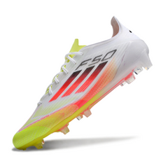 Adidas F50 Elite White Orange and Yellow Firm Ground FG Football Boot