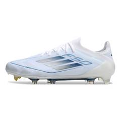 Adidas F50 Primeknit Elite White and Blue Firm Ground FG Football Boot