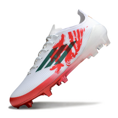 Scarpa da calcio Adidas F50 Elite bianca e rossa per terreni compatti FG