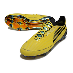 Scarpa da calcio Adidas F50 Adizero gialla e nera per terreni compatti FG 
