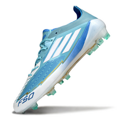 Botas de fútbol Adidas F50 Elite Messi Firm Ground FG azul claro