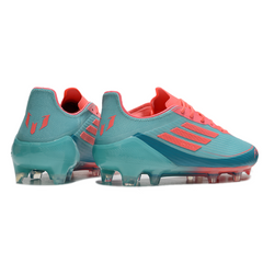 Botas de fútbol Adidas F50 Elite Firm Ground FG en azul claro y salmón
