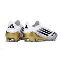Scarpa da calcio Adidas F50 Primeknit Elite bianca e oro per terreni compatti FG