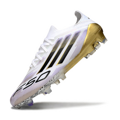Scarpa da calcio Adidas F50 Primeknit Elite bianca e oro per terreni compatti FG