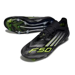 Scarpa da calcio Adidas F50 Primeknit Elite nera, bianca e verde per terreni compatti FG