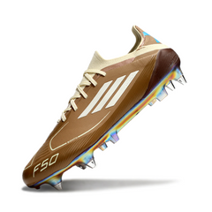 Adidas F50 Primeknit Elite Brown and Light Blue Mixed Studs SG Football Boot Messi