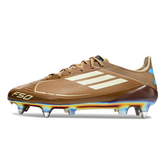 Adidas F50 Elite Messi Brown White and Light Blue Mixed Studs SG Football Boot