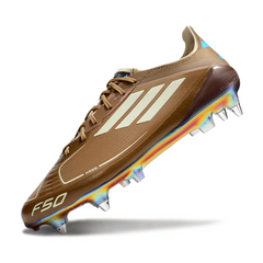 Adidas F50 Elite Messi Brown White and Light Blue Mixed Studs SG Football Boot