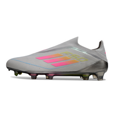 Scarpa da calcio Adidas F50 Elite Laceless Grigio Rosa e Giallo per terreni compatti FG