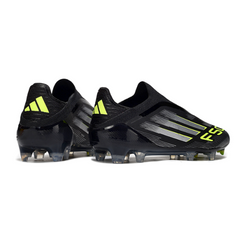Botas de fútbol Adidas F50 Elite sin cordones, color blanco y negro, para terreno firme FG