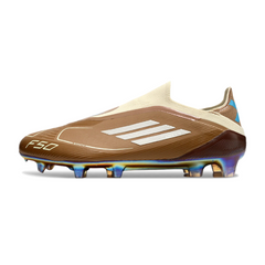 Adidas F50 Elite Laceless Brown and Light Blue Firm Ground FG Football Boot