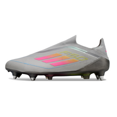 Adidas F50 Elite No Laces Grey Pink and Yellow Mixed Studs SG Football Boot