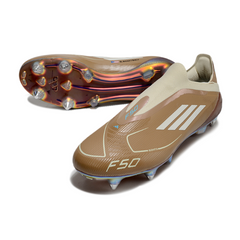 Adidas F50 Elite No Laces Messi Brown and Light Blue Mixed Studs SG Football Boot