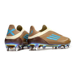 Adidas F50 Elite No Laces Messi Brown and Light Blue Mixed Studs SG Football Boot