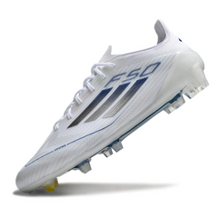 Adidas F50 Elite White and Blue Firm Ground FG Football Boot