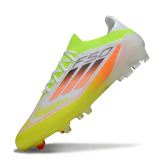 Scarpa da calcio Adidas F50 Primeknit Elite bianca e verde per terreni compatti FG