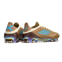 Scarpa da calcio Adidas F50 Primeknit Elite marrone e azzurro per terreni compatti FG