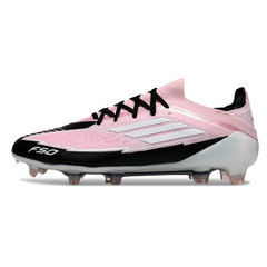 Scarpa da calcio Adidas F50 Primeknit Elite rosa e nera per terreni compatti FG