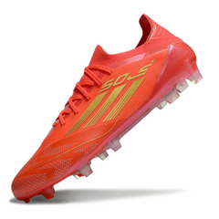Scarpa da calcio Adidas F50 Primeknit Elite rossa e gialla per terreni compatti FG