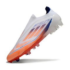 Botas de fútbol Adidas F50 Elite sin cordones, color naranja, para terreno firme (FG).