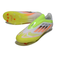 Adidas F50 Elite Laceless Green and Orange Firm Ground FG Football Boot
