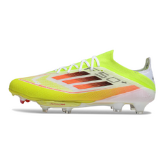 Scarpa da calcio Adidas F50+ Elite verde bianco e arancione per terreni compatti FG