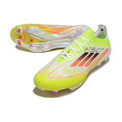 Scarpa da calcio Adidas F50+ Elite verde bianco e arancione per terreni compatti FG