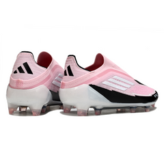 Adidas F50 Elite Laceless Light Pink and Black Firm Ground FG Football Boot