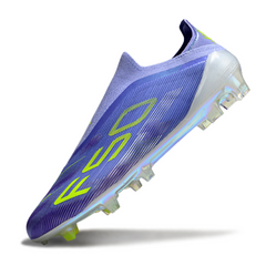 Botas de fútbol Adidas F50 Elite sin cordones, color morado, para terreno firme FG