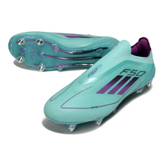 Adidas F50 Elite Without Laces Light Blue Mixed Studs SG Football Boot