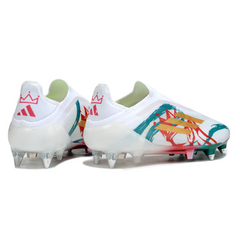 Adidas F50 Elite No Laces White Green and Red Mixed Studs SG Football Boot