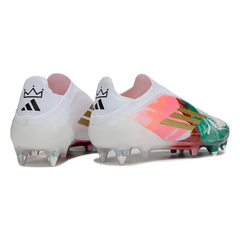 Scarpa da calcio Adidas F50 Elite SG senza lacci con tacchetti misti bianchi, rossi e verdi