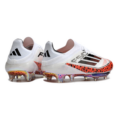 Scarpa da calcio Adidas F50+ Elite bianca e arancione per terreni compatti FG