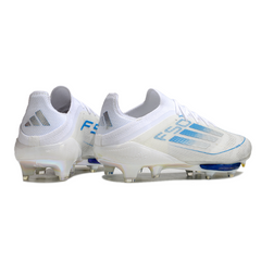 Scarpa da calcio Adidas F50+ Elite bianca e blu per terreni compatti FG