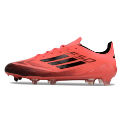 Botas de fútbol Adidas F50 Elite rosa y negro para terreno firme (FG)