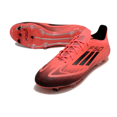 Botas de fútbol Adidas F50 Elite rosa y negro para terreno firme (FG)