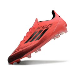 Botas de fútbol Adidas F50 Elite rosa y negro para terreno firme (FG)