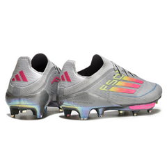 Botas de fútbol Adidas F50 Plus Elite SG con tacos mixtos en gris, rosa y amarillo