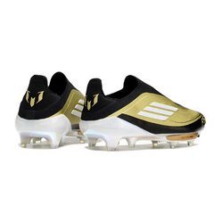 Scarpa da calcio Adidas F50+ Elite Laceless nera e gialla per terreni compatti FG