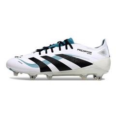 Scarpa da calcio Adidas Predator 25 Elite bianca e blu per terreni compatti FG