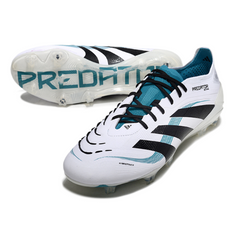 Scarpa da calcio Adidas Predator 25 Elite bianca e blu per terreni compatti FG