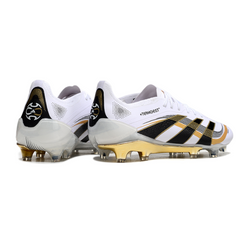 Scarpa da calcio Adidas Predator 25 Elite bianca e oro per terreni compatti FG