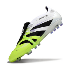 Scarpa da calcio Adidas Predator 25 Tongue Elite bianca e verde per terreni compatti FG