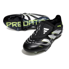 Scarpa da calcio Adidas Predator 25 Elite Tongue nera, bianca e verde per terreni compatti FG